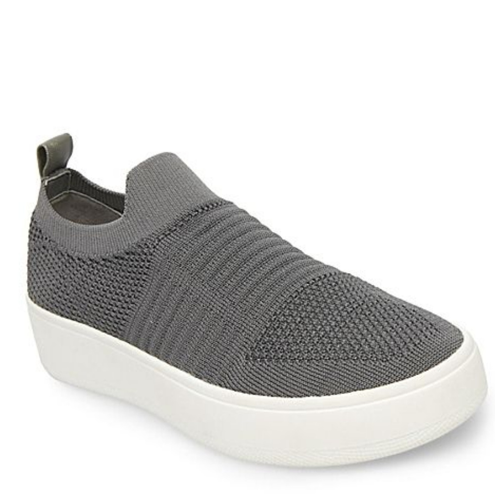 STEVE MADDEN Grey Knit Slip On Shoes